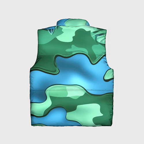 Детский жилет Зелено-голубой камуфляж и герб РФ / 3D-Красный – фото 2