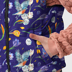 Детский жилет Зяблик и крокусы, цвет: 3D-черный — фото 2