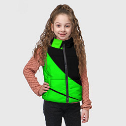 Детский жилет Чёрный с зелёным двуцветный, цвет: 3D-черный — фото 2