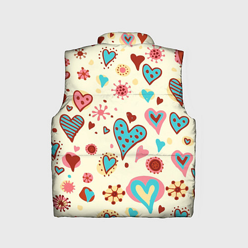 Детский жилет Цветные сердечки / 3D-Красный – фото 2