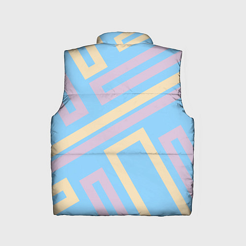 Детский жилет Прямоугольники по диагонали-голубой, бежевый / 3D-Светло-серый – фото 2
