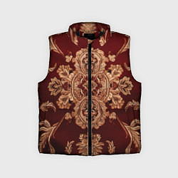 Детский жилет Классический бордовый узор, цвет: 3D-черный