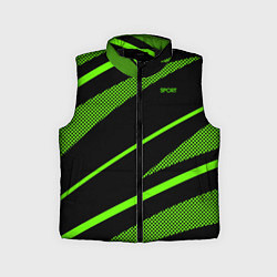 Детский жилет Sport чёрный и зелёный полосы