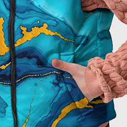 Детский жилет Синяя абстракция с золотым, цвет: 3D-светло-серый — фото 2