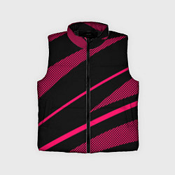 Детский жилет Чёрный с розовым абстракция полосы, цвет: 3D-черный