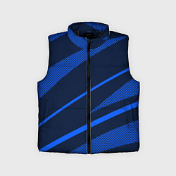 Детский жилет Тёмный синий абстракция полосы, цвет: 3D-черный