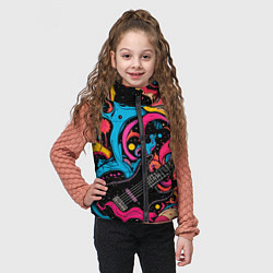 Детский жилет Psychedelic abstract guitar, цвет: 3D-черный — фото 2