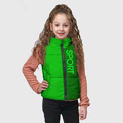 Детский жилет Sport зелёный с полосой, цвет: 3D-черный — фото 2