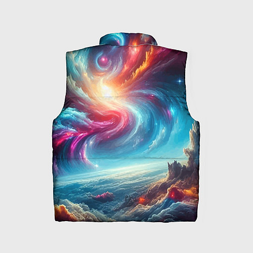 Детский жилет Fantastic neon space landscape - ai art fantasy / 3D-Красный – фото 2