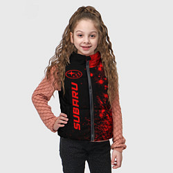 Детский жилет Subaru - red gradient по-вертикали, цвет: 3D-черный — фото 2