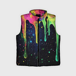 Детский жилет Разноцветные потеки краски, цвет: 3D-светло-серый