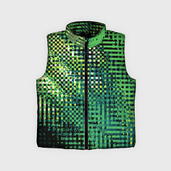 Детский жилет Чёрно-зелёный абстракция, цвет: 3D-черный