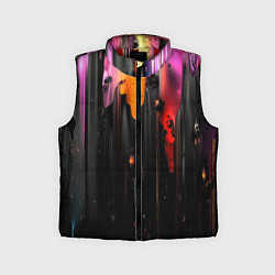 Детский жилет Разноцветная рельефная краска текстура, цвет: 3D-красный