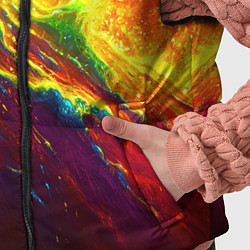 Детский жилет Абстрактные волны с огнем, цвет: 3D-черный — фото 2