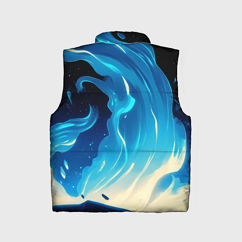 Детский жилет Бело-синее пламя из абстрактных красок / 3D-Красный – фото 2