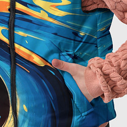 Детский жилет Синяя волна из красок, цвет: 3D-черный — фото 2