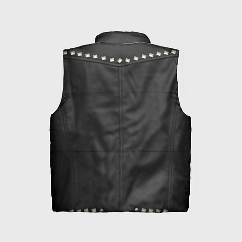 Детский жилет Кожаная косуха с клепками / 3D-Светло-серый – фото 2