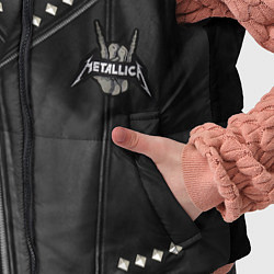 Детский жилет Косуха с нашивками Metallica, цвет: 3D-черный — фото 2