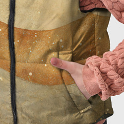 Детский жилет Бежево-золотые полосы с блестками, цвет: 3D-черный — фото 2