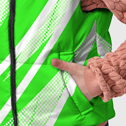 Детский жилет Яблочный зелёный абстракция с полосами, цвет: 3D-светло-серый — фото 2