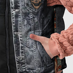 Детский жилет Джинсовка с черепом и татуировкой дракона, цвет: 3D-черный — фото 2