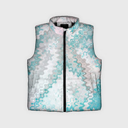 Детский жилет Серо-бирюзовый абстрактный, цвет: 3D-черный