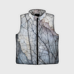 Детский жилет Прожилки листьев, цвет: 3D-светло-серый