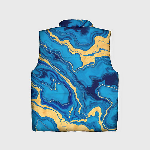 Детский жилет Синий мрамор с золотом / 3D-Светло-серый – фото 2