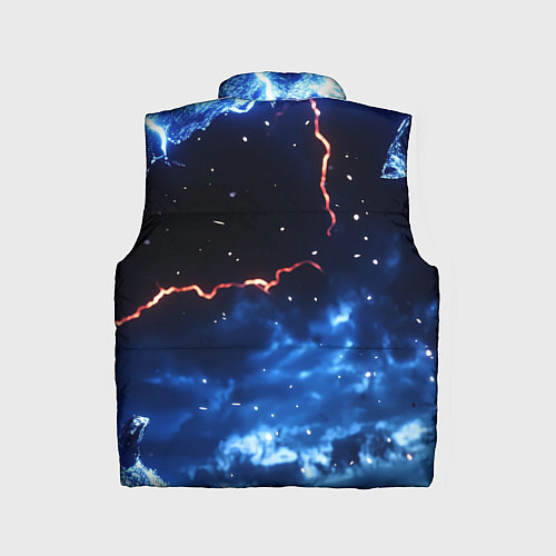 Детский жилет Звезды и молнии в разломе плит / 3D-Красный – фото 2