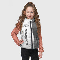 Детский жилет Subaru - white gradient по-вертикали, цвет: 3D-черный — фото 2