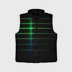 Детский жилет The line is green and black, цвет: 3D-черный