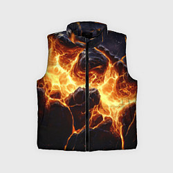 Детский жилет Золотая лава текстура, цвет: 3D-черный