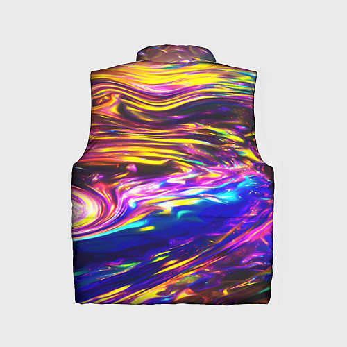 Детский жилет Неоновые полосы текстура / 3D-Красный – фото 2
