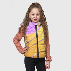 Детский жилет Фиолетово-золотая текстура с блестяшками, цвет: 3D-красный — фото 2