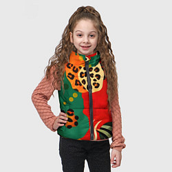 Детский жилет Анималистичный африканский паттерн, цвет: 3D-красный — фото 2