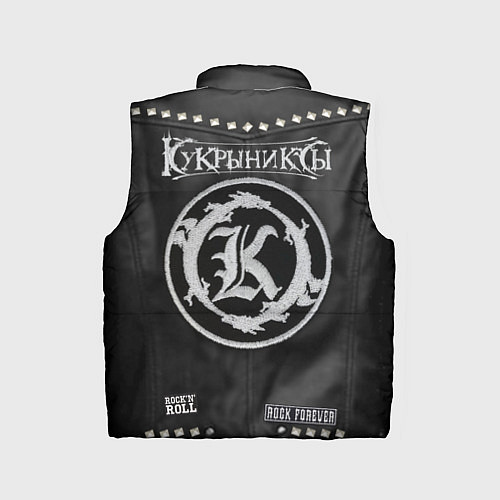 Детский жилет Кукрыниксы косуха с нашивками / 3D-Светло-серый – фото 2