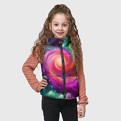 Детский жилет Космическая неоновая фантазия - нейроарт, цвет: 3D-красный — фото 2