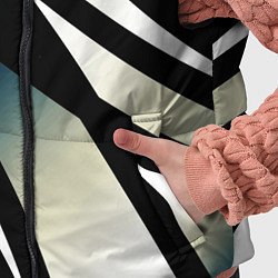 Детский жилет Чёрно-белый с синим затемнением полосы, цвет: 3D-черный — фото 2