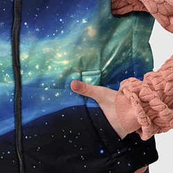 Детский жилет Синяя волна с зеленым оттенком на черном, цвет: 3D-черный — фото 2