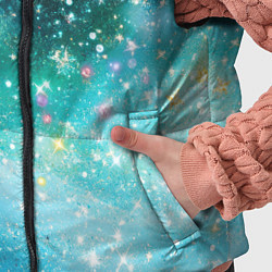 Детский жилет Бирюзовые блестки фон, цвет: 3D-черный — фото 2