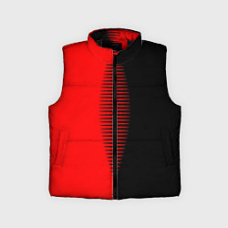 Детский жилет Чёрно-красный пополам с переходом, цвет: 3D-черный