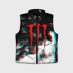 Детский жилет Monster energy огонь глитч