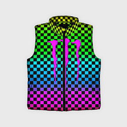 Детский жилет Monster energy неоновая клетка