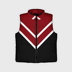 Детский жилет Красный с чёрным и белые полосы, цвет: 3D-черный