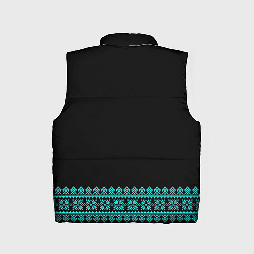 Детский жилет Славянские узоры и орнамент голубой - вышиванка ру / 3D-Светло-серый – фото 2
