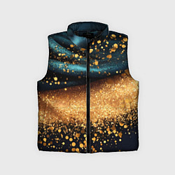 Детский жилет Золотинки на бирюзовой текстуре, цвет: 3D-черный