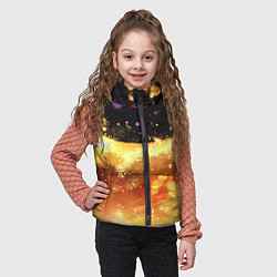 Детский жилет Черно-золотой фон текстуры с блеском, цвет: 3D-черный — фото 2