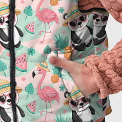 Детский жилет Панда фламинго лето ананас, цвет: 3D-черный — фото 2