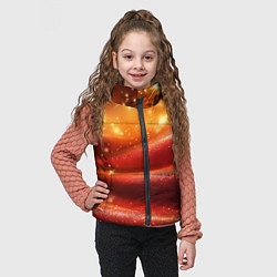 Детский жилет Красная волнистая текстура с блеском, цвет: 3D-черный — фото 2