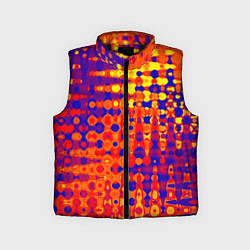 Детский жилет Пламенный сочный оранжево-синий, цвет: 3D-черный